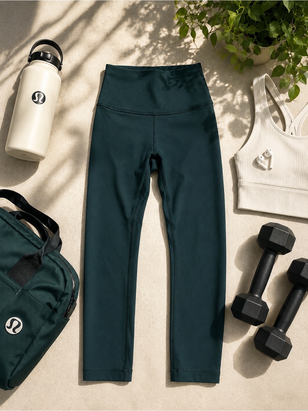 Lululemon Dark Teal High Rise Crop Leggings Women’s Size 4 Athletic Yoga Pants